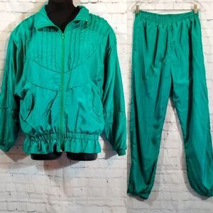 Vintage Bocoo 2 Piece Jade Green Track Suit Set Size Large